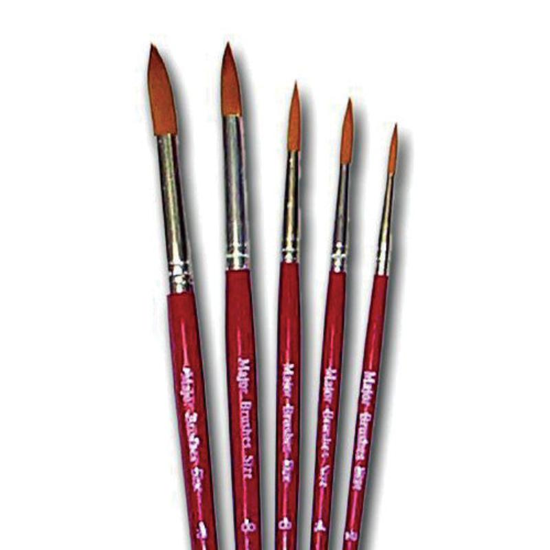 Orange Round Synthetic Sable Paint Brush, 2 Learning SPACE