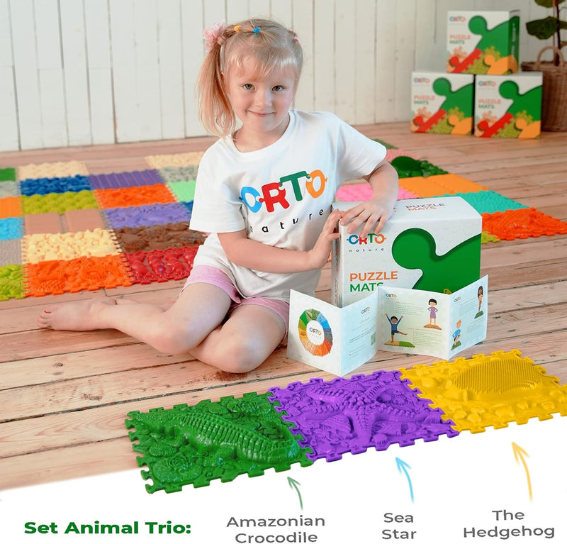 Orthopedic puzzle floor mat - set "Animal Trio", Learning SPACE