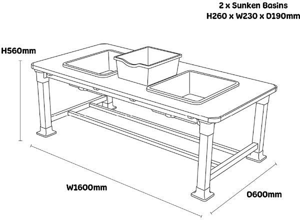Outdoor Double Messy Table, Learning SPACE