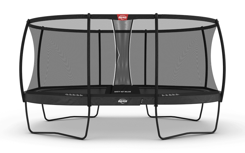 Oval BERG Grand Elite Trampoline With Safety Net 17ft x 11ft - Public Use Approved, Safety Net Deluxe Learning SPACE