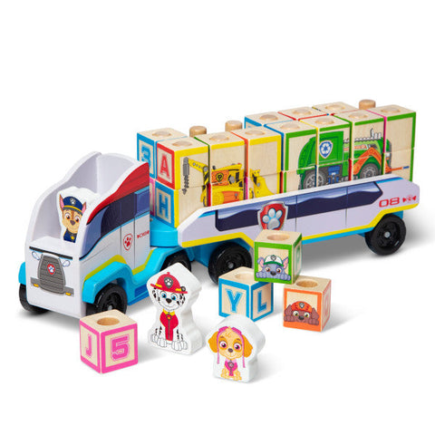 PAW Patrol Wooden ABC Block Truck-Building Blocks, Cars & Transport, Imaginative Play, Paw Patrol, Sound. Peg & Inset Puzzles, Stacking Toys & Sorting Toys-Learning SPACE