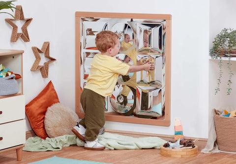 Sensory Shaped Wood Framed Wall Mirror