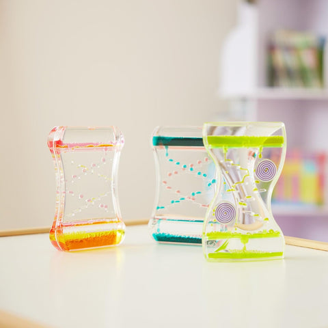 Pack of 3 Liquid Motion Toy Timers-Cause & Effect Toys,Classroom Packs,Fidget,Maths,Sand Timers & Timers,Visual Sensory Toys-Learning SPACE
