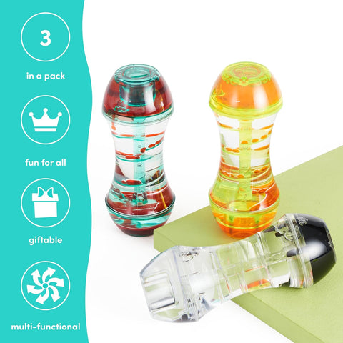 Pack of 3 Liquid Motion Toy Timers - Spiral-AllSensory,Calming & Anxiety,Cause & Effect Toys,Classroom Packs,Early Years Sensory Play,Fidget,Maths,Sand Timers & Timers,Sensory,sensory activity,Sensory Seeking,Star & Galaxy Theme Sensory Room,Teenage & Adult Sensory Gifts,Visual Fun,Visual Sensory Toys-Learning SPACE