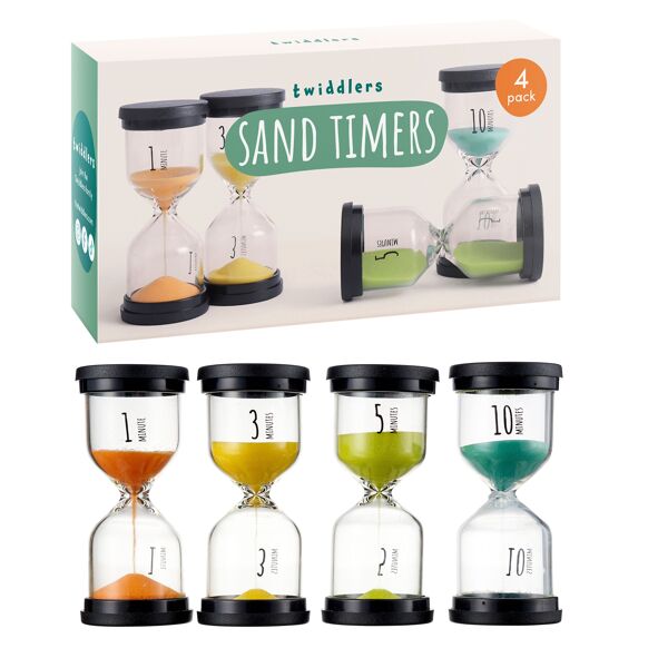 Pack of 4 Liquid Motion Toy Sand Timers - Hourglass, Learning SPACE