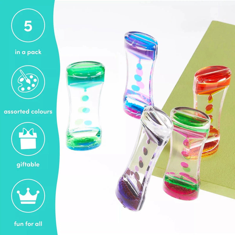 Pack of 5 Liquid Motion Toy Timers - Lava, Learning SPACE