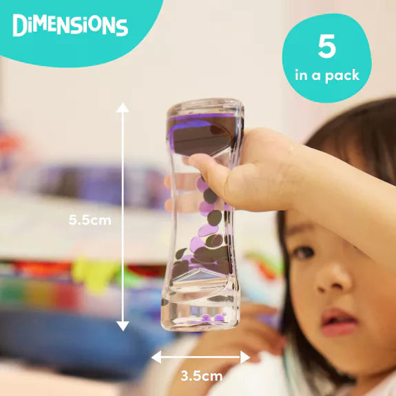 Pack of 5 Liquid Motion Toy Timers - Lava, Learning SPACE