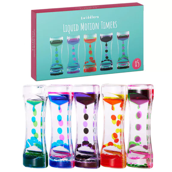 Pack of 5 Liquid Motion Toy Timers - Lava, Learning SPACE