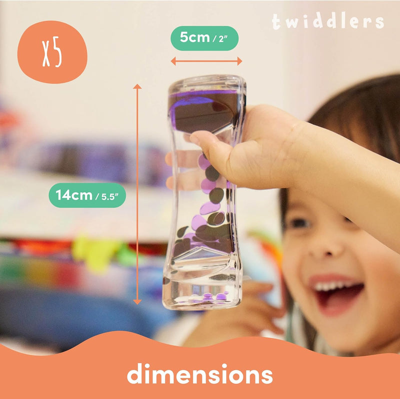 Pack of 5 Liquid Motion Toy Timers - Lava, Learning SPACE
