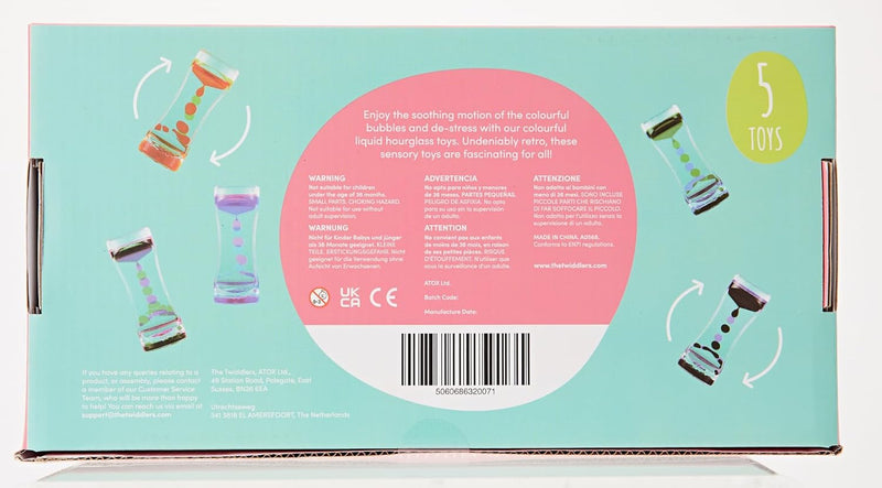 Pack of 5 Liquid Motion Toy Timers - Lava, Learning SPACE