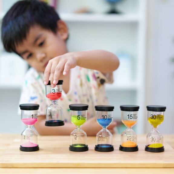 Pack of 6 Liquid Motion Toy Sand Timers - Hourglass, Learning SPACE