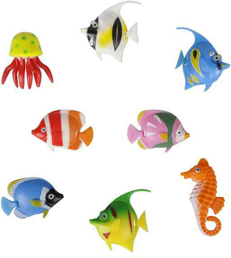 Pack of 8 Sea Creatures and Fish for Bubble Tubes, Learning SPACE