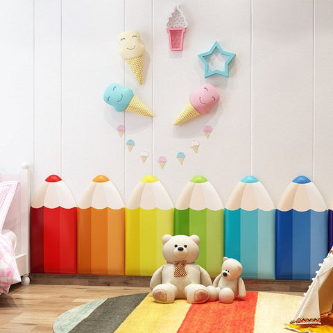 Padded Wall Art - Pencil Theme-Padding for Floors and Walls, Playlearn, Sensory Wall Panels & Accessories, Stock, Wall Padding-Learning SPACE