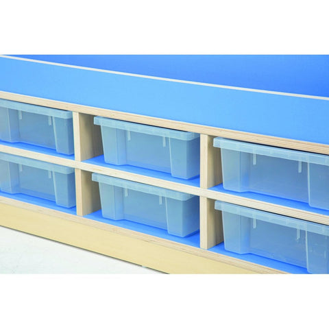 Pastel Blue Book Storage unit-Bookcases,Calmer Classrooms,Classroom Displays,Helps With,Reading Area,Storage,Wellbeing Furniture-Learning SPACE