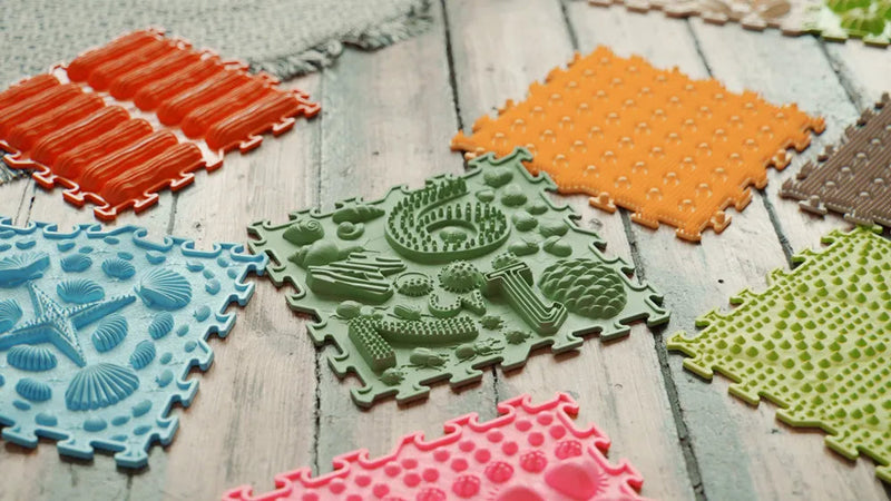Pastel Coloured Sensory Puzzle Playmats (25cmx25cm) Set of 8, Learning SPACE