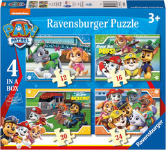 Paw Patrol 4 in Box (12, 16, 20, 24 Pieces) Jigsaw Puzzles-13-99 Piece Jigsaw,Gifts For 2-3 Years Old,Gifts For 3-5 Years Old,Paw Patrol,Ravensburger Jigsaws-Learning SPACE