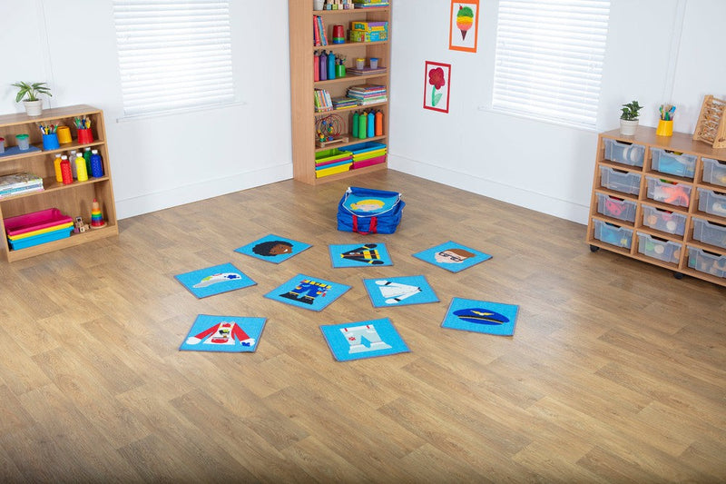 People Who Help Us - 40 Mini Placement Carpets with Holdall, Learning SPACE