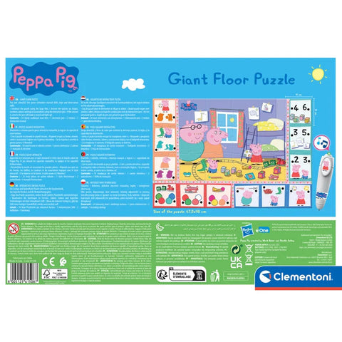 Peppa Pig Giant Floor Puzzle – Interactive Fun!-Active Games,Clementoni,Counting Numbers & Colour,Early Years,Early years Games & Toys,Peppa Pig,Shape & Space & Measure,Sound. Peg & Inset Puzzles-Learning SPACE