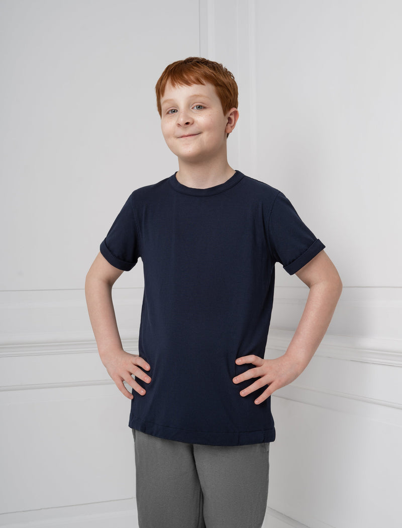 Kids Black Fidget T-Shirt: Sensory Clothing with Built-in Popits, Learning SPACE