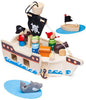 Pirate Ship Mini Playset-Bigjigs Toys,Dinosaurs. Castles & Pirates,Gifts For 3-5 Years Old,Imaginative Play,Stock,Wooden Toys-Learning SPACE