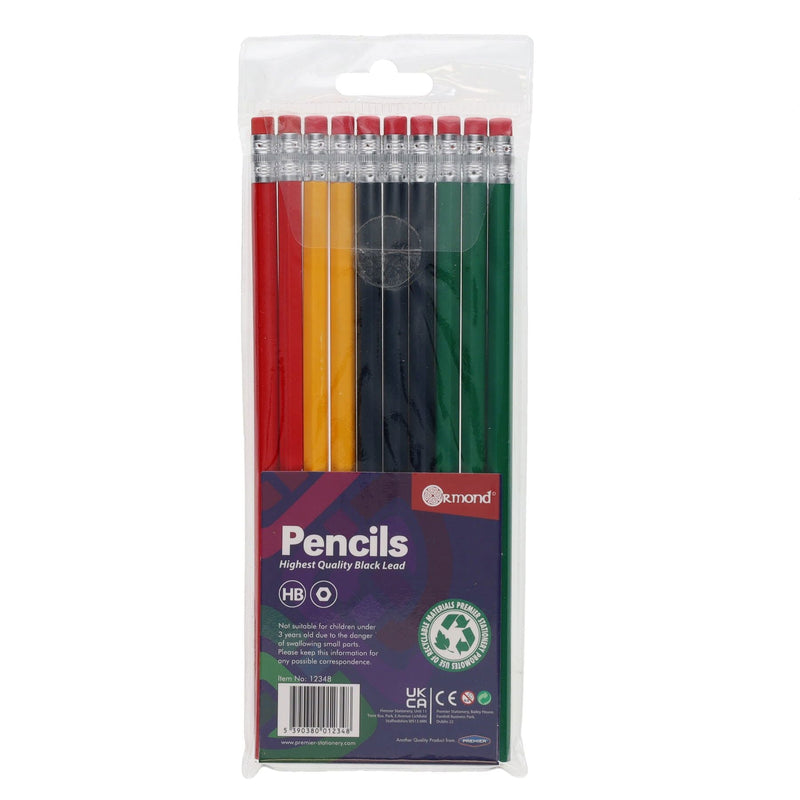 Pkt.10 Hb Rubber Tipped Pencils, Learning SPACE