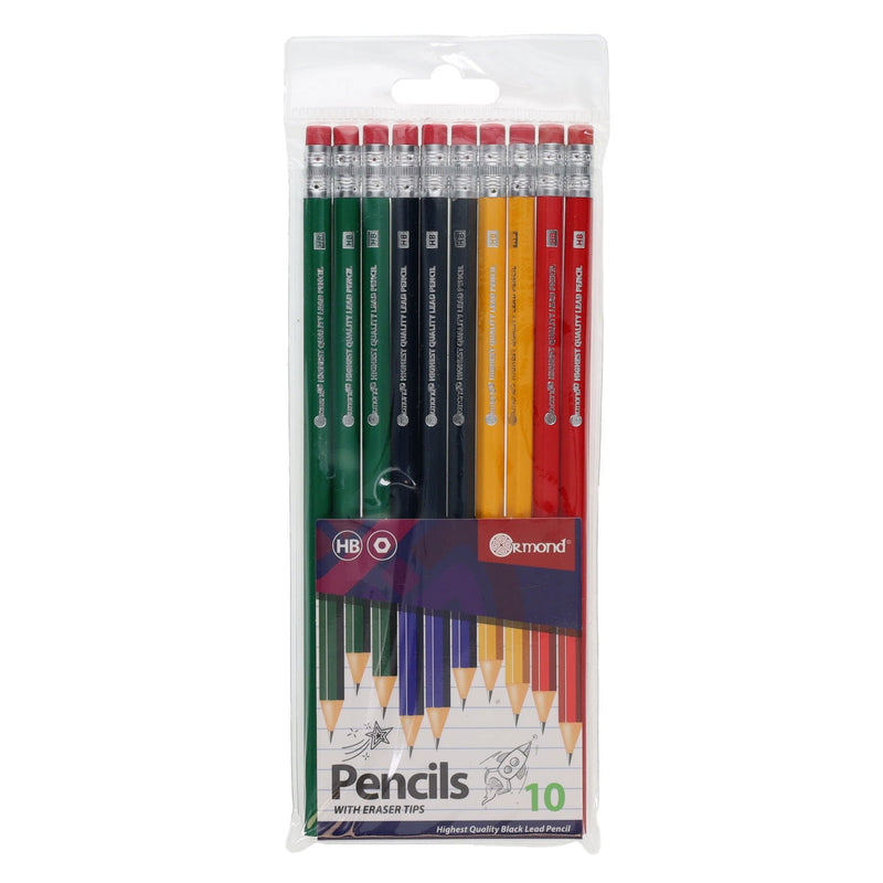 Pkt.10 Hb Rubber Tipped Pencils, Learning SPACE