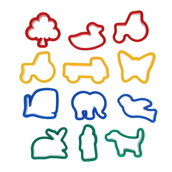 Pkt.12 Clay Cutters - Animals, Vehicles and Nature-Art Materials,Arts & Crafts,Craft Activities & Kits,Early Arts & Crafts,Messy Play,Modelling Clay,Primary Arts & Crafts,Strength & Co-Ordination-Learning SPACE