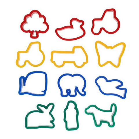 Pkt.12 Clay Cutters - Animals, Vehicles and Nature-Art Materials,Arts & Crafts,Craft Activities & Kits,Early Arts & Crafts,Messy Play,Modelling Clay,Primary Arts & Crafts,Strength & Co-Ordination-Learning SPACE