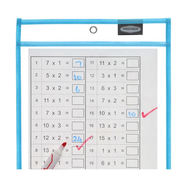 Pkt.5 Dry Erase Pockets, Learning SPACE