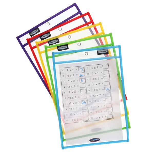 Pkt.5 Dry Erase Pockets, Learning SPACE