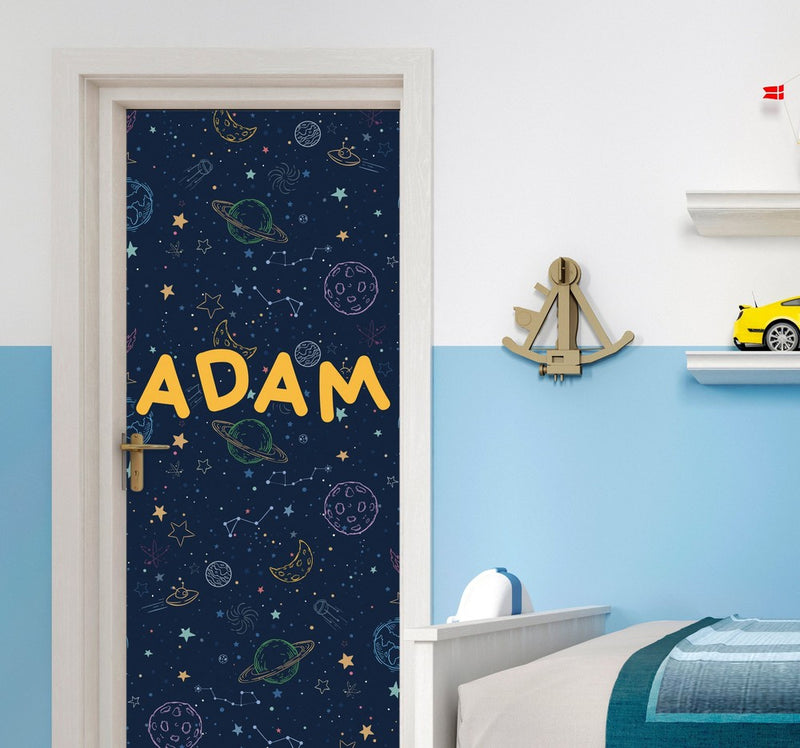 Planets in Space Door sticker - Personalisable, Learning SPACE