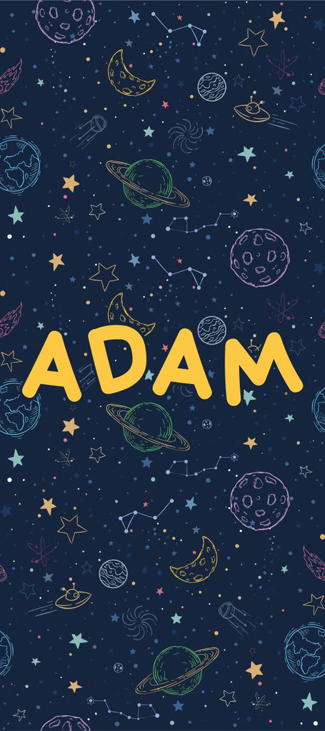 Planets in Space Door sticker - Personalisable, 45x90 cm Learning SPACE