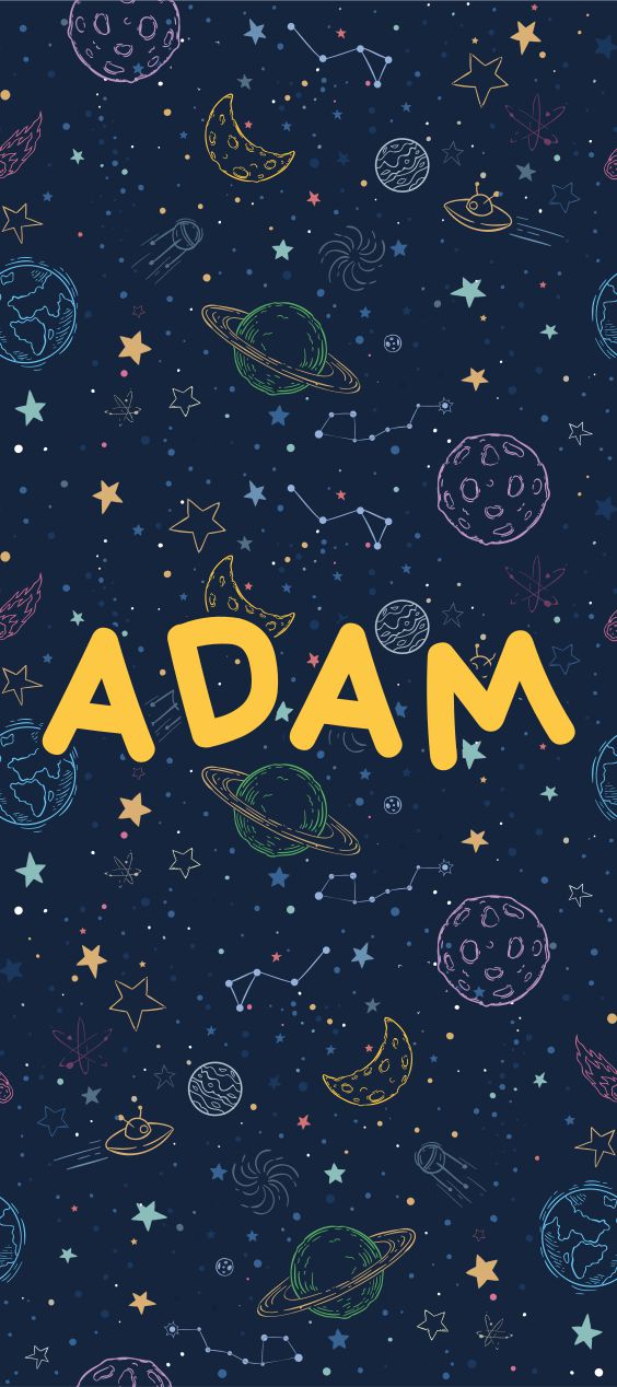 Planets in Space Door sticker - Personalisable, 45x90 cm Learning SPACE
