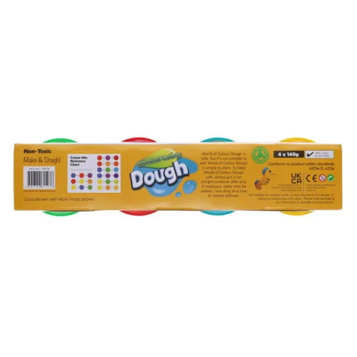 Play Dough with Mould Lid 4x140g Pots, Learning SPACE
