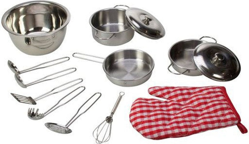 Play Kitchen - Stainless Steel Kitchenware Set, Learning SPACE