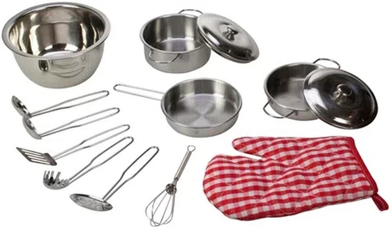 Play Kitchen - Stainless Steel Kitchenware Set, Learning SPACE