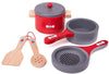 Play Kitchen - Wooden Cooking Pans-Bigjigs Toys,Calmer Classrooms,Discontinued,Gifts For 2-3 Years Old,Imaginative Play,Kitchens & Shops & School,Life Skills,Play Kitchen Accessories,Role Play,Stock,Wooden Toys-Learning SPACE