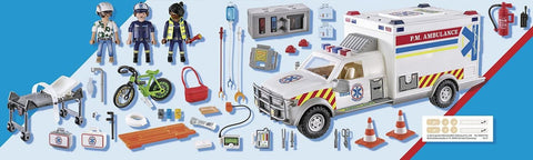 Playmobil® Ambulance with Lights and Sound-Cars & Transport, Fire. Police & Hospital, Games & Toys, Gifts for 5-7 Years Old, Imaginative Play, Playmobil, Primary Games & Toys, Small World-Learning SPACE