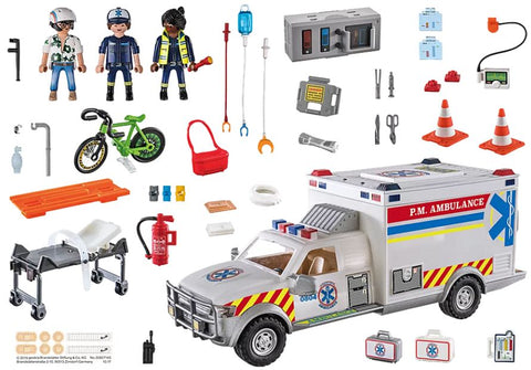 Playmobil® Ambulance with Lights and Sound-Cars & Transport, Fire. Police & Hospital, Games & Toys, Gifts for 5-7 Years Old, Imaginative Play, Playmobil, Primary Games & Toys, Small World-Learning SPACE