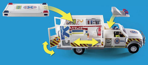 Playmobil® Ambulance with Lights and Sound-Cars & Transport, Fire. Police & Hospital, Games & Toys, Gifts for 5-7 Years Old, Imaginative Play, Playmobil, Primary Games & Toys, Small World-Learning SPACE