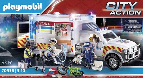 Playmobil® Ambulance with Lights and Sound-Cars & Transport,Fire. Police & Hospital,Games & Toys,Gifts for 5-7 Years Old,Imaginative Play,Playmobil,Primary Games & Toys,Small World-Learning SPACE