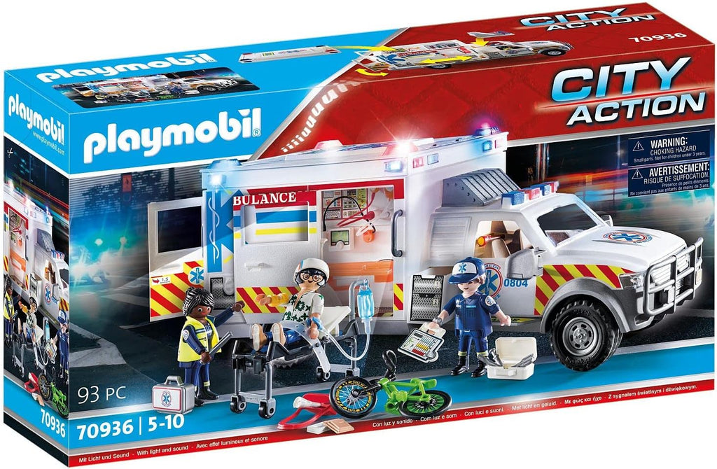 Playmobil® Ambulance with Lights and Sound-Cars & Transport,Fire. Police & Hospital,Games & Toys,Gifts for 5-7 Years Old,Imaginative Play,Playmobil,Primary Games & Toys,Small World-Learning SPACE