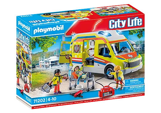 Playmobil® City Life Ambulance with Lights and Sound-Fire. Police & Hospital, Gifts for 5-7 Years Old, Imaginative Play, Playmobil, Primary Games & Toys, Small World-71202-Learning SPACE