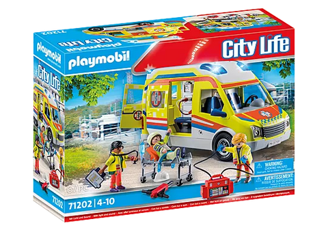 Playmobil® City Life Ambulance with Lights and Sound-Fire. Police & Hospital, Gifts for 5-7 Years Old, Imaginative Play, Playmobil, Primary Games & Toys, Small World-71202-Learning SPACE