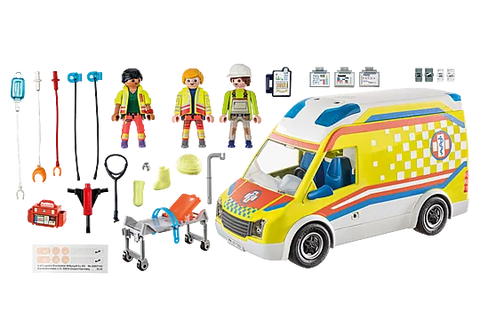 Playmobil® City Life Ambulance with Lights and Sound-Fire. Police & Hospital, Gifts for 5-7 Years Old, Imaginative Play, Playmobil, Primary Games & Toys, Small World-71202-Learning SPACE