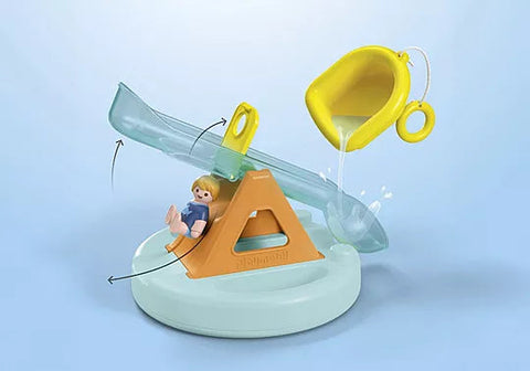 Playmobil® JUNIOR AQUA: Water Seesaw with Boat-Baby Bath. Water & Sand Toys,Games & Toys,Gifts for 5-7 Years Old,Imaginative Play,Playmobil,Primary Games & Toys,Small World-Learning SPACE