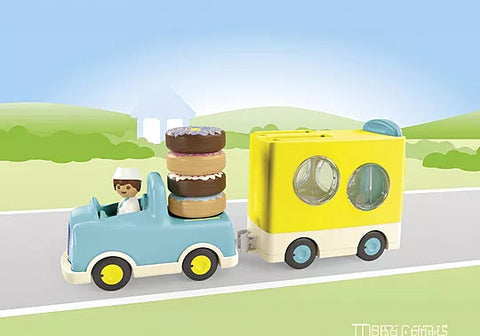 Playmobil® JUNIOR: Crazy Donut Truck with Stacking and Sorting Feature-Cars & Transport, Gifts for 5-7 Years Old, Imaginative Play, Playmobil, Primary Games & Toys, Small World-Learning SPACE