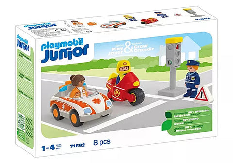 Playmobil® JUNIOR: Everyday Heroes-Fire. Police & Hospital,Games & Toys,Gifts for 5-7 Years Old,Imaginative Play,Playmobil,Primary Games & Toys,Small World-Learning SPACE