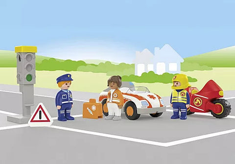 Playmobil® JUNIOR: Everyday Heroes-Fire. Police & Hospital,Games & Toys,Gifts for 5-7 Years Old,Imaginative Play,Playmobil,Primary Games & Toys,Small World-Learning SPACE