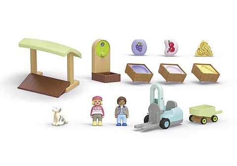 Playmobil® JUNIOR: Organic Market Stall & Forklift-Games & Toys,Gifts for 5-7 Years Old,Imaginative Play,Playmobil,Primary Games & Toys,Small World-Learning SPACE